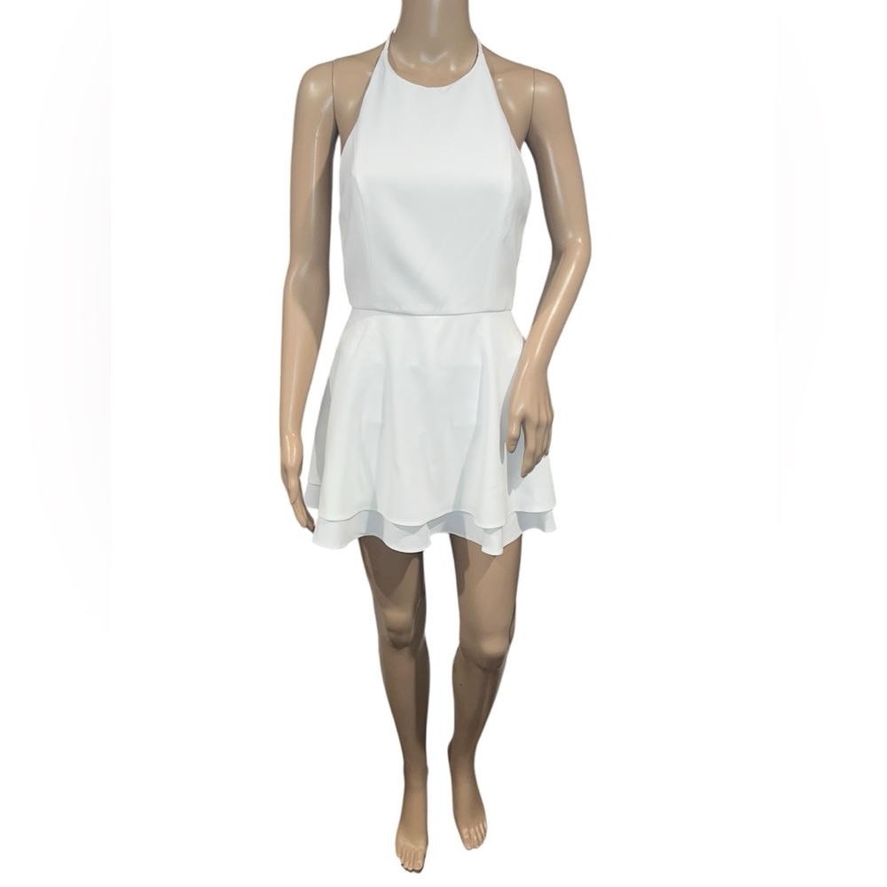 Alice + Olivia Sicily Halter Neck Romper Off White $285 Size 2